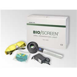 Bioscreen Oral Exam Light - Includes Charger, Lens, covers and eyeglasses