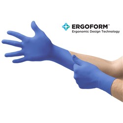 Ansell Gloves - Microflex Ultraform - Blue - Nitrile - Non Sterile - Powder Free - Half Size S/M, 300-Pack