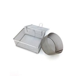 Fine-Drawn Mesh S Steel Basket With Cover 180 x 80 x 45mm