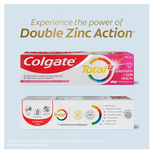 Colgate Total Sensitivity and Gum fluoride toothpaste115gx12