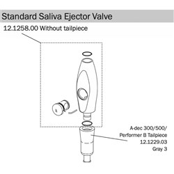 SALIVA EJECTOR AUTOCLAVABLE LESS TAILPIECES