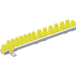 Silicone Rail with Metal Base Plate & Pins 160 x 23mm Yellow