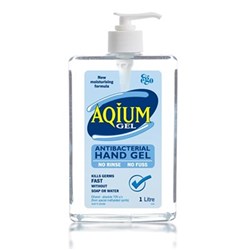 AQIUM Antibacterial Hand Gel 1L Pump Pack