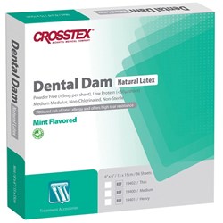 CROSSTEX Dental Dam Heavy 5x5 Mint Box of 52 sheets