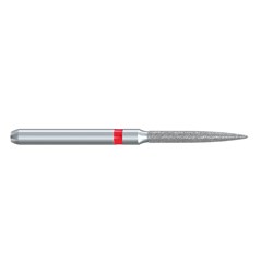 Komet Diamond Bur - 8863-012 - Long Flame - Fine Red - High Speed, Friction Grip (FG), 5-Pack