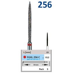 Horico Diamond Bur - Safe End 256-012 - High Speed, Friction Grip X Long (FGXL)