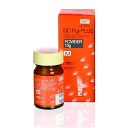 GC FUJI PLUS EWT - Resin-Modified Glass Ionomer Cement - Extra Working Time - Shade A3 - 16g Powder