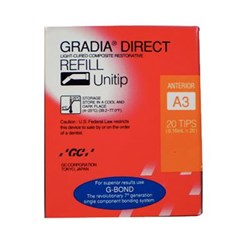 GC GRADIA DIRECT Anterior - Light-Cured Composite - Shade A3 - 0.3g Unitips, 20-Pack