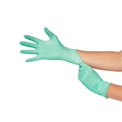 Gloves HENRY SCHEIN Aloe Latex Powder Free Green Medium x 100