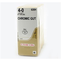 SUTURE Ethicon Chromic Gut 4/0 19mm FS2 3/8 circle rev cut 36