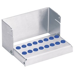 Komet Bur Block - Stainless Steel - with 16 Blue Silicone Plugs