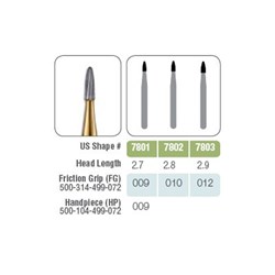 Kerr Jet Tungsten Carbide Bur - 7803-012 - Triming and Finishing - High Speed, Friction Grip (FG), 100-Pack