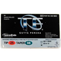KERR TF Gutta Percha Size 25 .08 Taper Box of 50