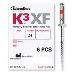 K3 XF File 21mm Size 25 .06 Taper Pack of 6
