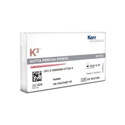 Kerr K3 Gutta Percha - Size 25 - .06 Taper - Red, 50-Pack