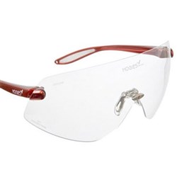 HOGIES Safety Glasses Clear Red Metallic Frames