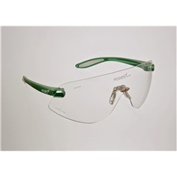 Hogies Safety Glasses Clear Green Metallic Frame