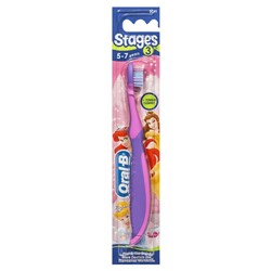 ORAL B Stages 3 Toothbrush 5-7 Yrs Cars/Princess Pk of 12