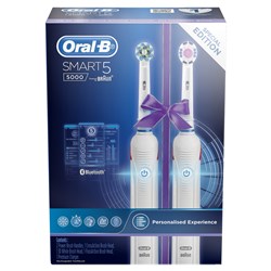 ORAL B Smart 5000 Power Brush White Dual Handle Bluetooth