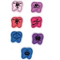 Tooth Shaped Erasers Assorted Designs 72 Pack