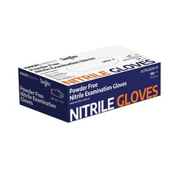 Saniflex Nitrile Gloves PF Blue Medium Box of 100