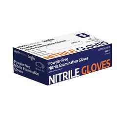 Saniflex Nitrile Gloves PF Blue Small  Box of 100