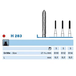 Komet Tungsten Carbide Bur - H283-010 - Torpedo - High Speed, Friction Grip (FG), 5-Pack