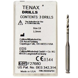 TENAX Drills Size 13 Yellow 1.3mm Pack of 3