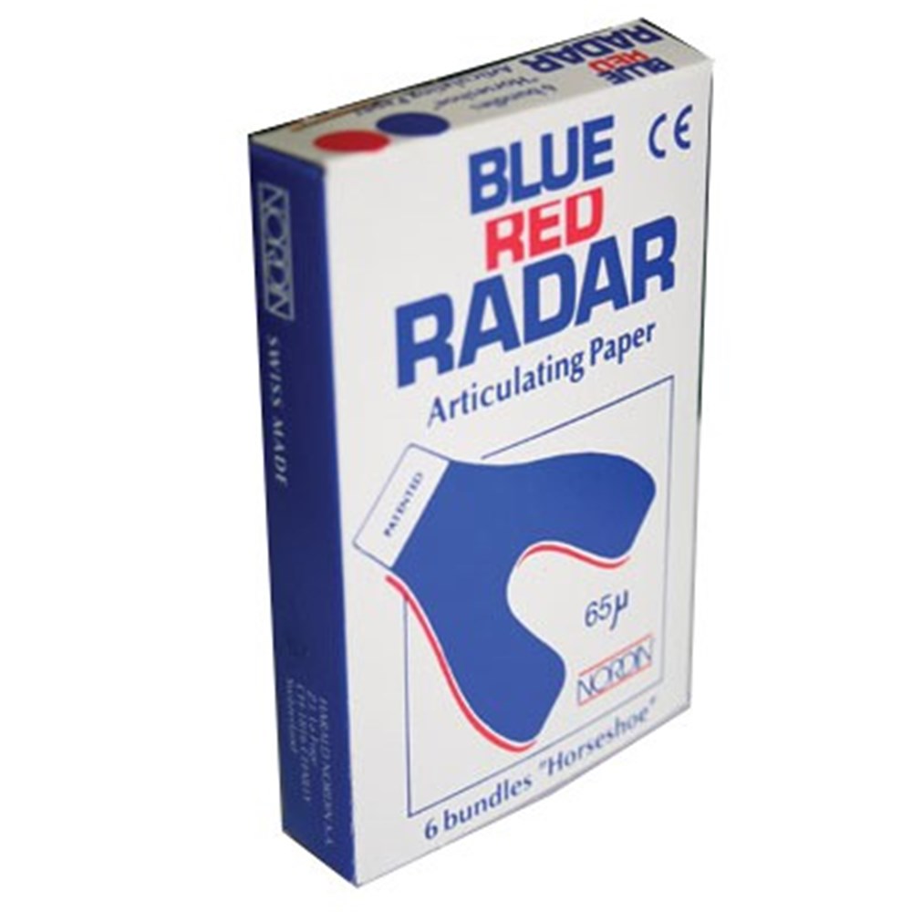A1-7100 - Articulating Paper Blue Red Radar Horseshoe - Henry Schein  Australian dental products, supplies and equipment