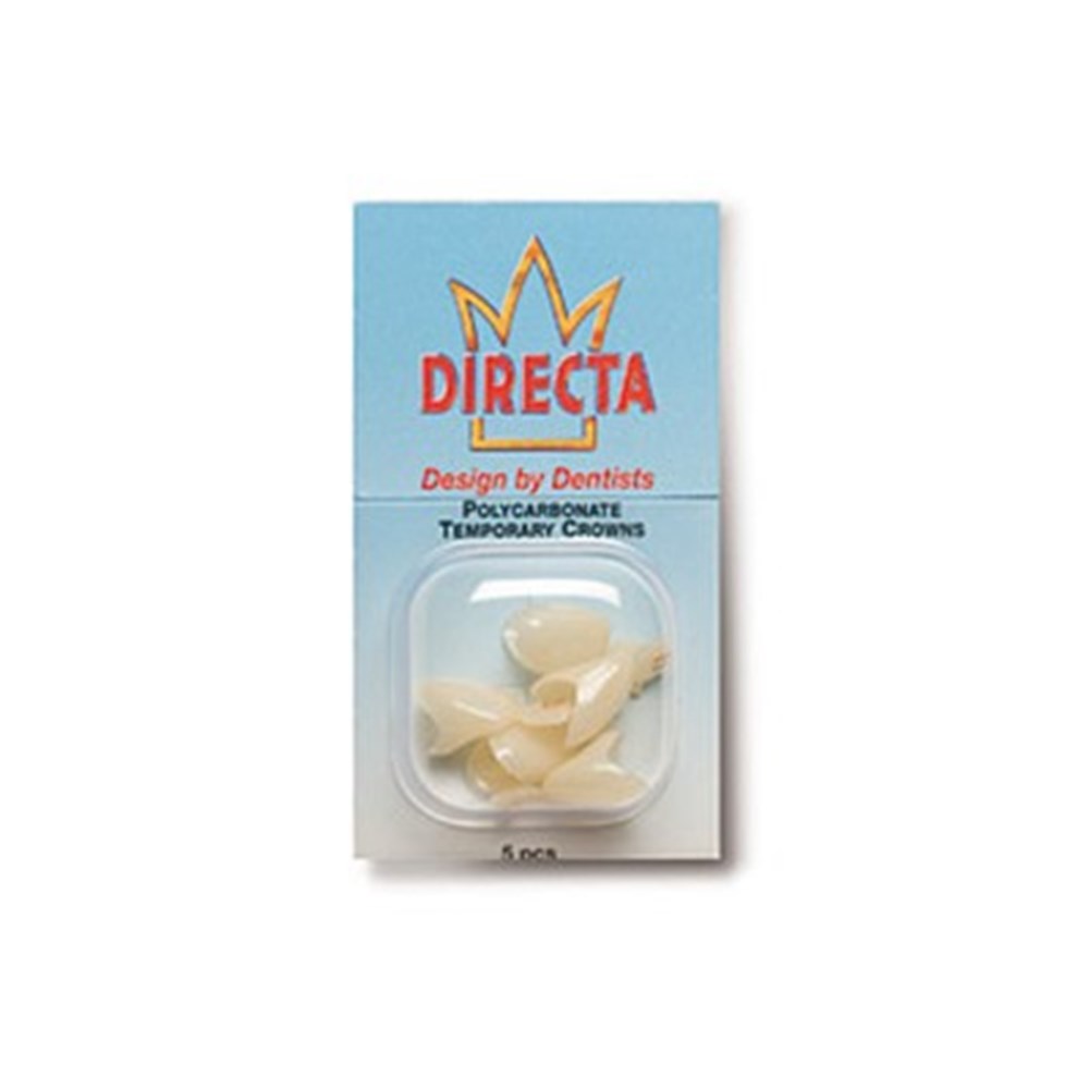 DR-CROWN60 - DIRECTA Temporary Polycarbonate Crown #60 Pk 5