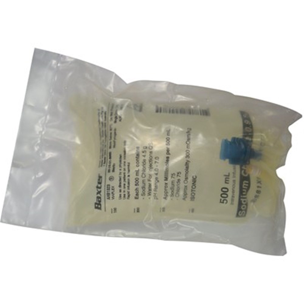 HST21323 Saline Bag Sodium Chloride 0.9 Injection 500ml Bag Henry