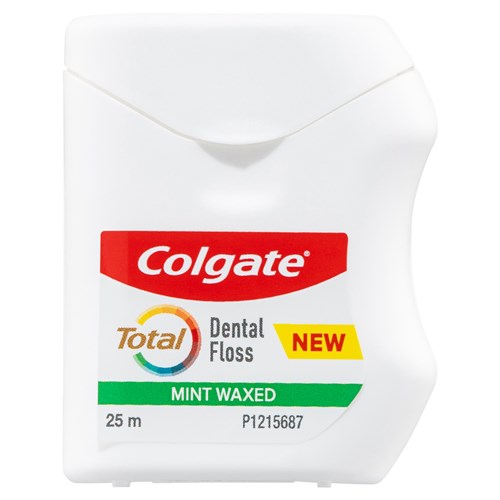 CG-1221707N - Colgate Total Mint Waxed Durable Dental Floss 25m x 6