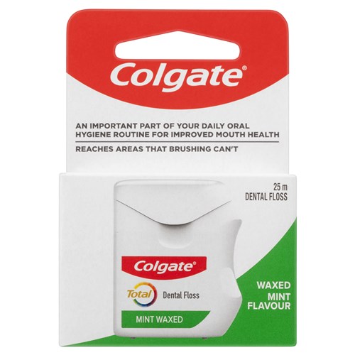 Colgate Total Mint Waxed Durable Dental Floss 25m
