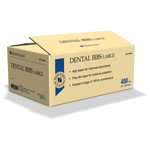 HS-9884945 HS Dental Bibs Large 4ply paper 28.5 x 43cm