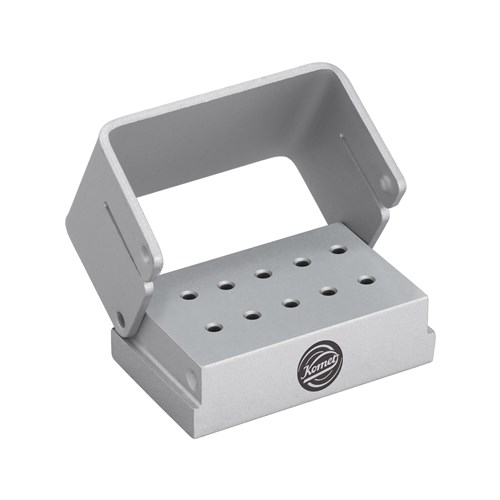 K-A500S - KOMET Bur Block Aluminium Holds 10 FG Silver