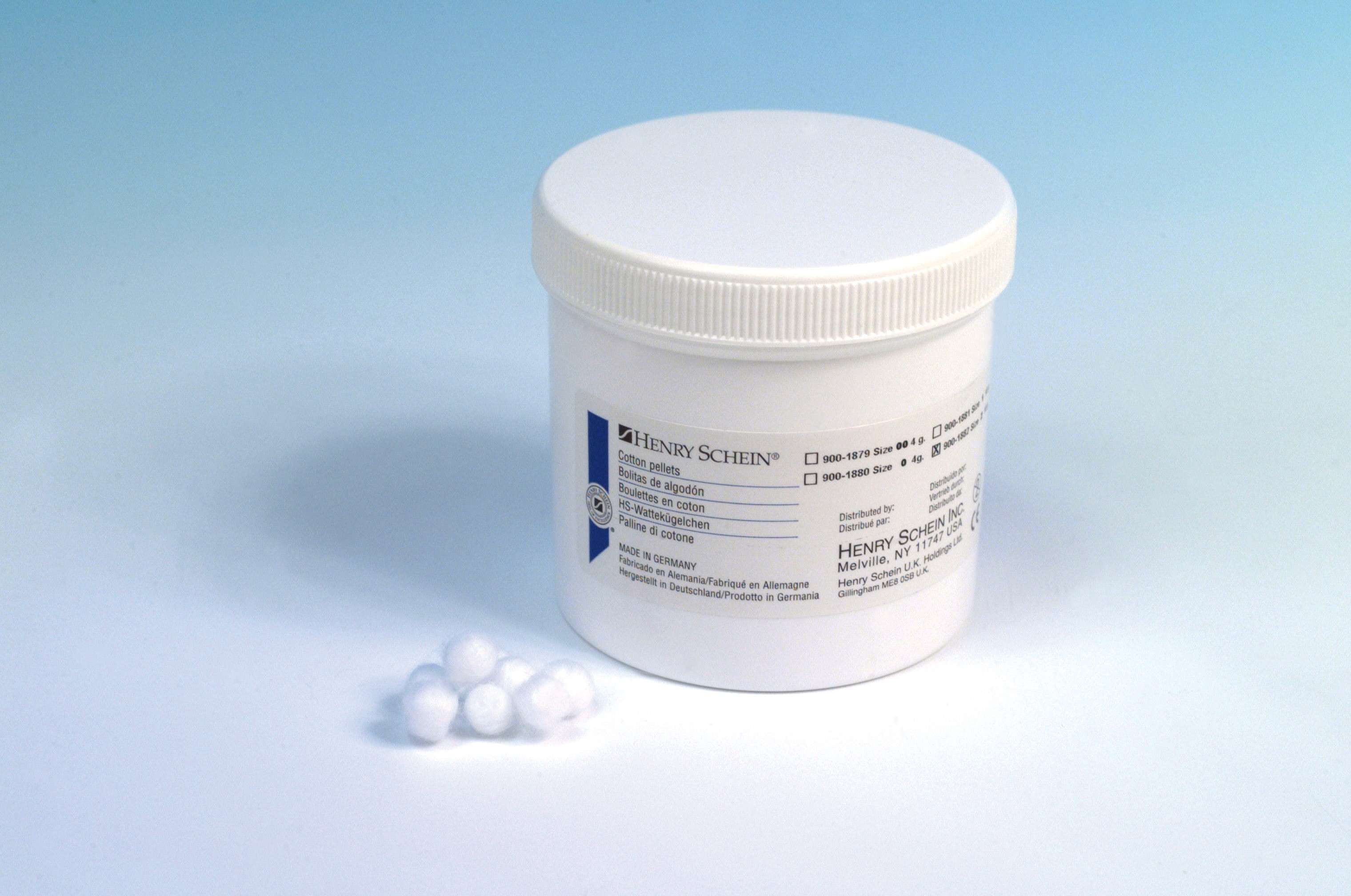 HS9001882 Henry Schein Cotton Pellets Size 2 7.6mm 10g Jar