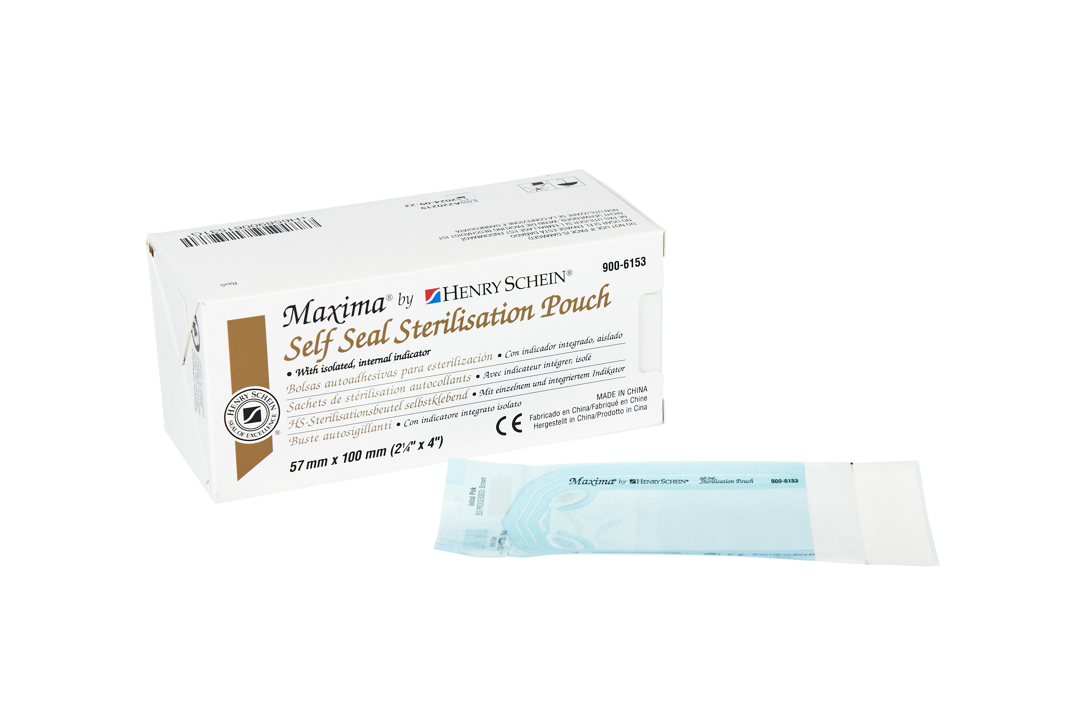 Henry Schein Maxima Sterilisation Pouch - 57mm x 100mm (2.25x4