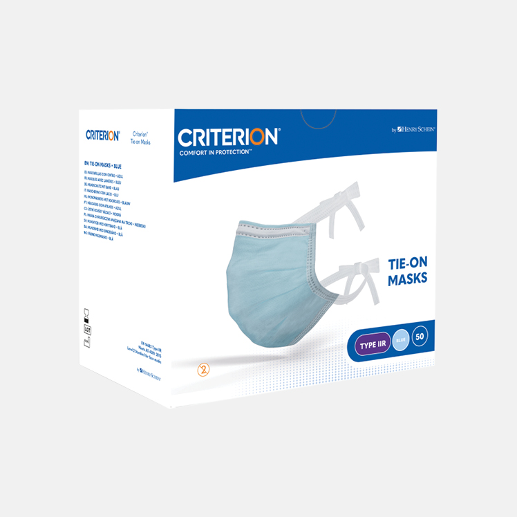 HS-9009068 - Henry Schein Criterion Mask - Level 2 - Tie On - Blue, 50 ...