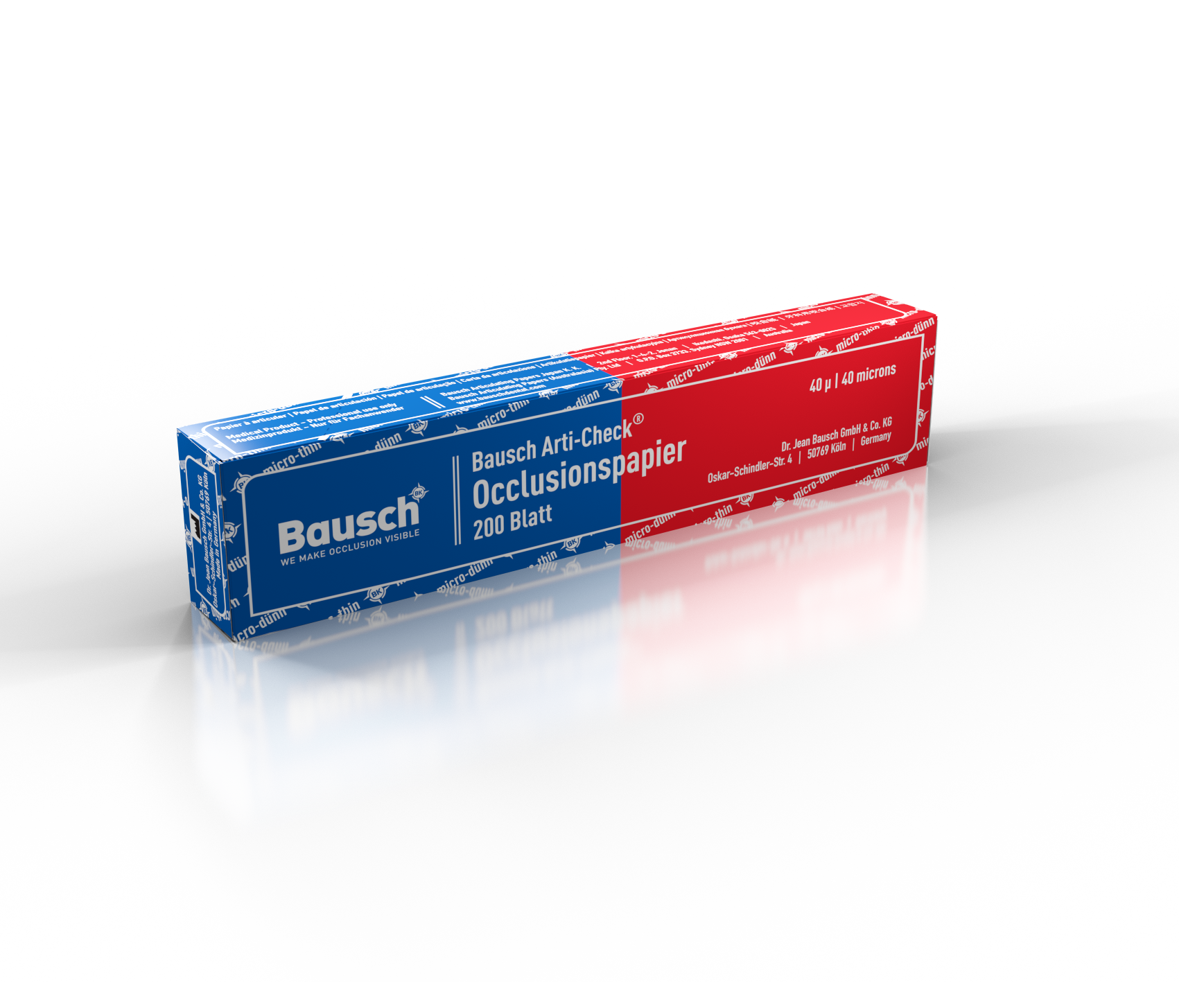 Bausch Articulating Paper - BK80 - Blue & Red - Straight 60u