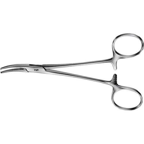 Aesculap Haemostatic Forceps - BABY CRILE - Curved - Serrated - 140mm