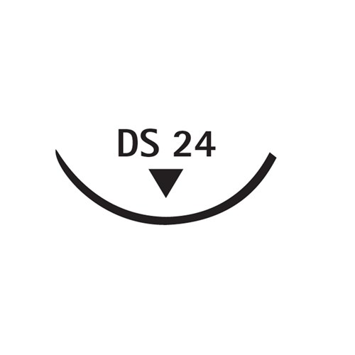 Aesculap Suture SILKAM, Black, DS24, 3/0, 3/8 Circle Reverse Cutting, 70cm x 12-Pack