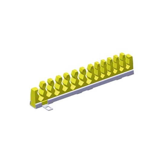 Aesculap Silicone Rail with Metal Base Plate and Pins - Yellow - 160mm x 34mm