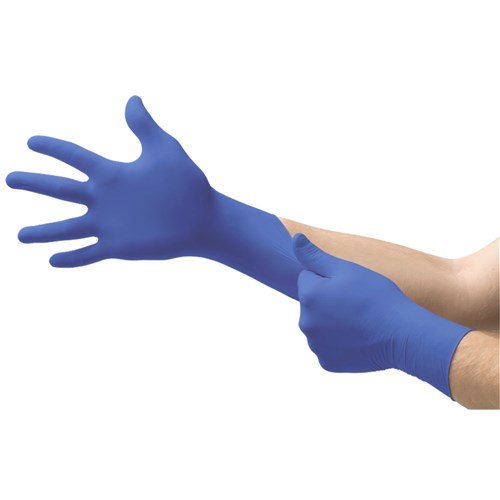 Ansell Gloves - Microtouch Blue Nitrile - Powder Free - Non Sterile - Extra Small, 200-Pack