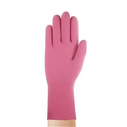 Ansell Gloves - Premium Pink - Silverlined - Latex - Non Sterile - Size 6.5, 12-Pairs