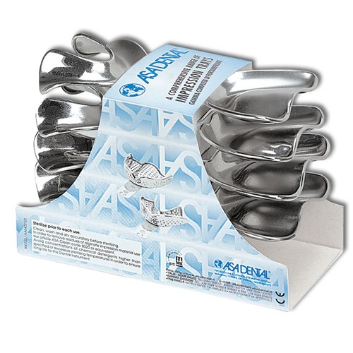 Stainless Steel Impression Tray Solid Edentolous Set 8