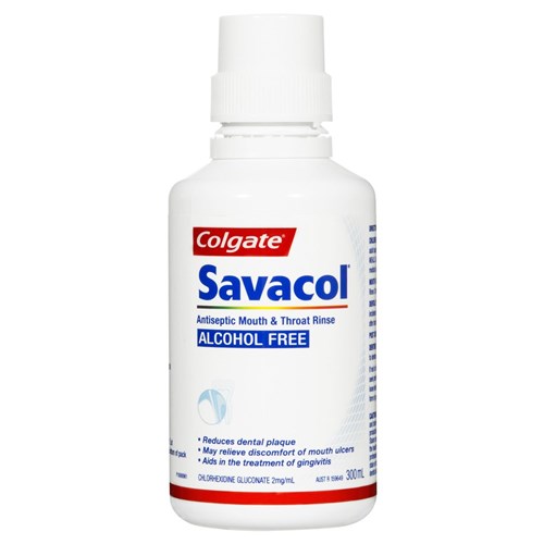 Colgate Savacol Alcohol Free Mouth & Throat Rinse 300ml