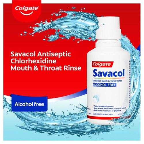 Colgate Savacol Alcohol Free Mouth & Throat Rinse 300ml