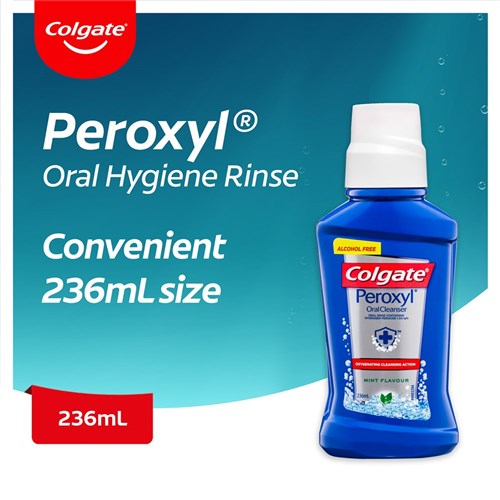 Colgate Peroxyl Oral Cleanser Alcohol Free Mint with 1.5% HP 236ml 