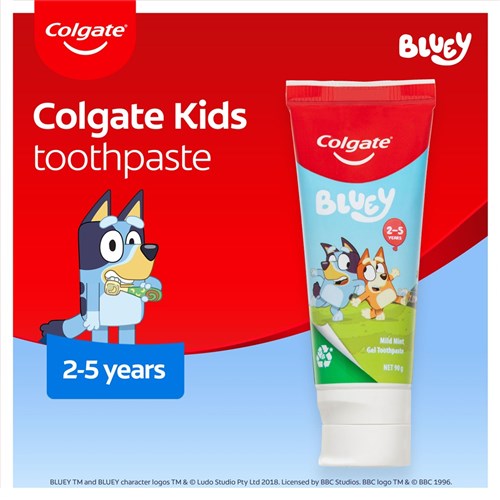 Colgate  Bluey Mild Mint Gel Toothpaste 2-5 years X12