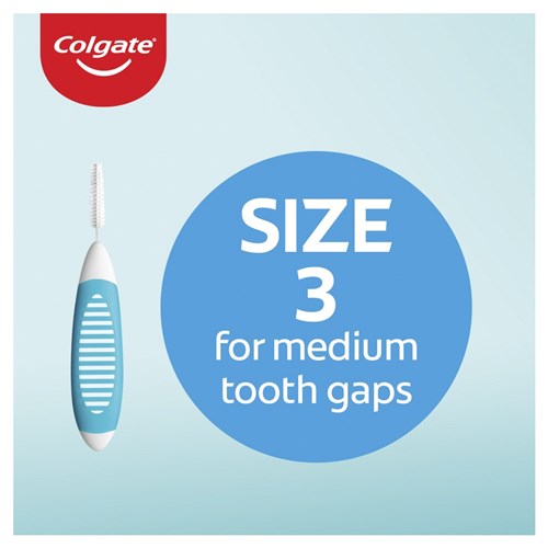 Colgate Interdental Brushes - Size 3 - 8 Brushes per Pack, 6-Packs
